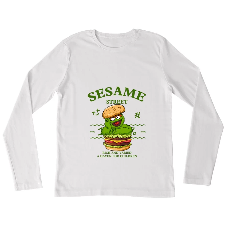 Sesamstraße-Burger-Figur Damen Langarm T-Shirt