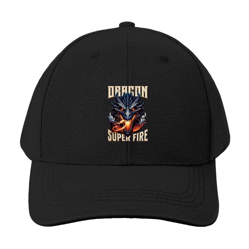 Menacing Dragon Head with Super Fire Flames Baseball Cap