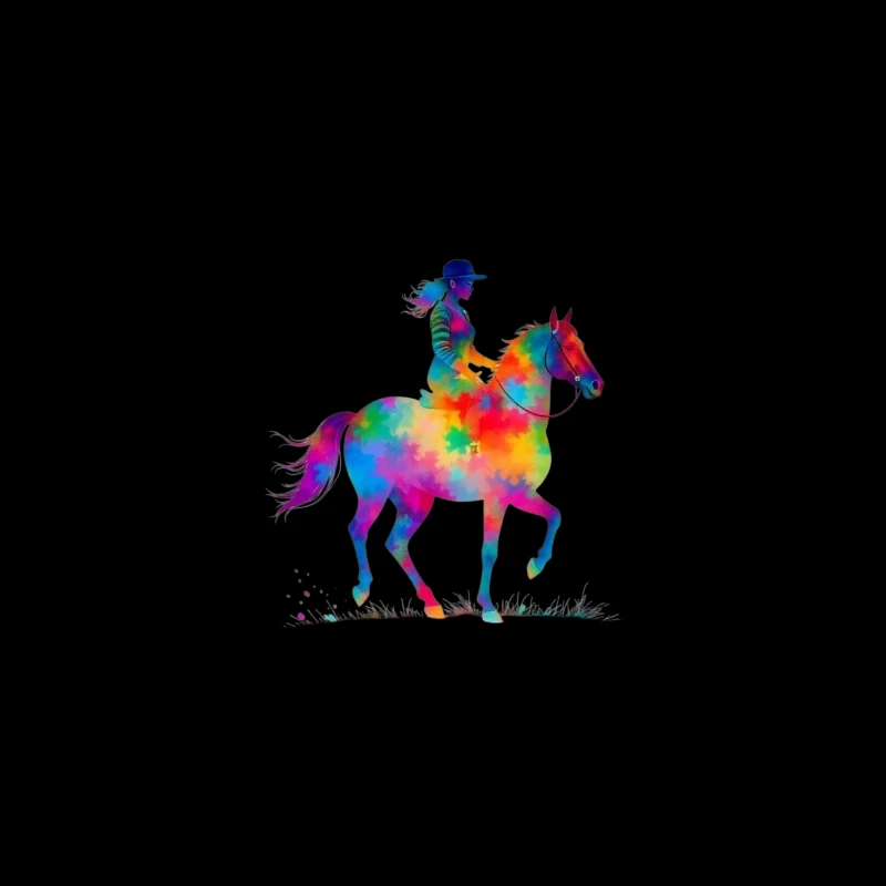 Colorful Horse Rider iPhone Case