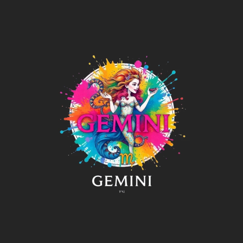 Colorful Gemini Mermaid Artwork Male Pullover Sweatshirt