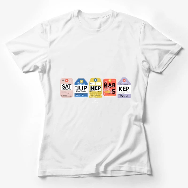 Futuristische Gepäcketiketten Designs Damen T-Shirt