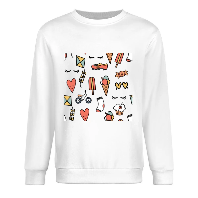 Motifs ludiques colorés sur fond noir Homme Sweat-shirt à enfiler