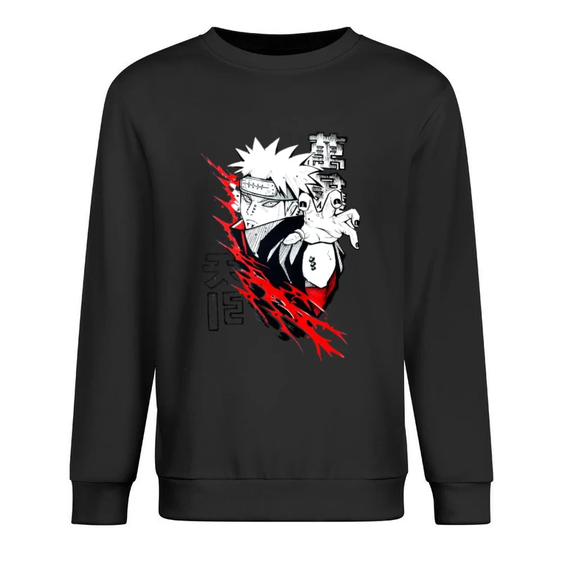 Anime-Charakter mit roter Aura Herren Pullover Sweatshirt