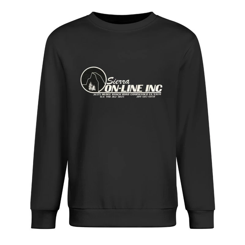 Minimalist Mountain and Pine Trees Corporate Logo Design Male Pullover Sweatshirt