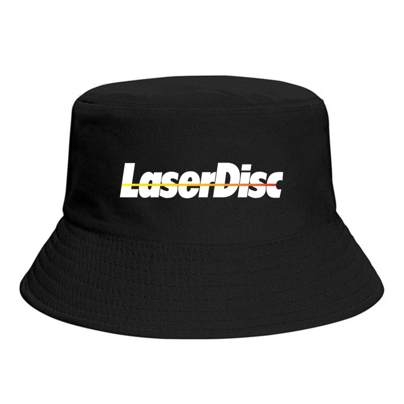 Retro Laser Disc Logo with Typography Outline Bucket Hat