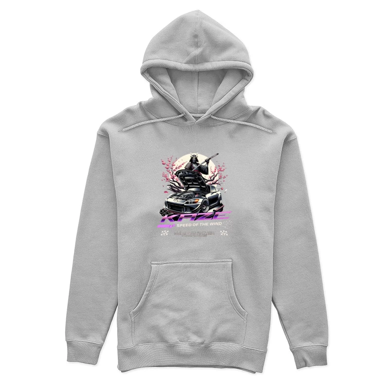 Samurai Warrior Honda S2000 with Cherry Blossoms in Anime Style Female Pullover Hoodie