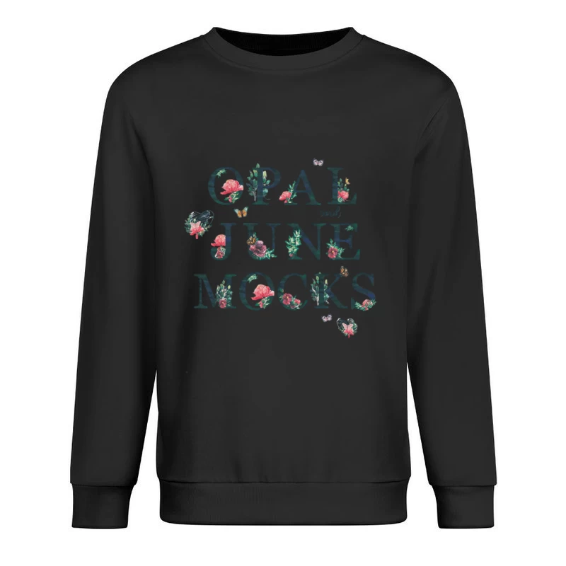 Florale Typografie und Schmetterlinge Herren Pullover Sweatshirt