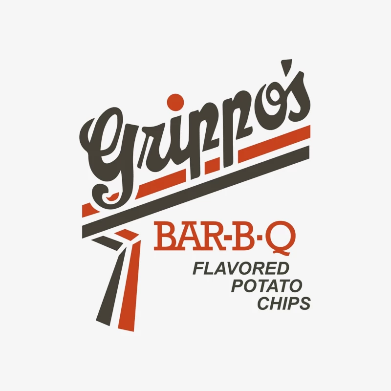 Vintage Grippo's BBQ Potato Chips Logo Design Male Long Sleeve T-Shirt