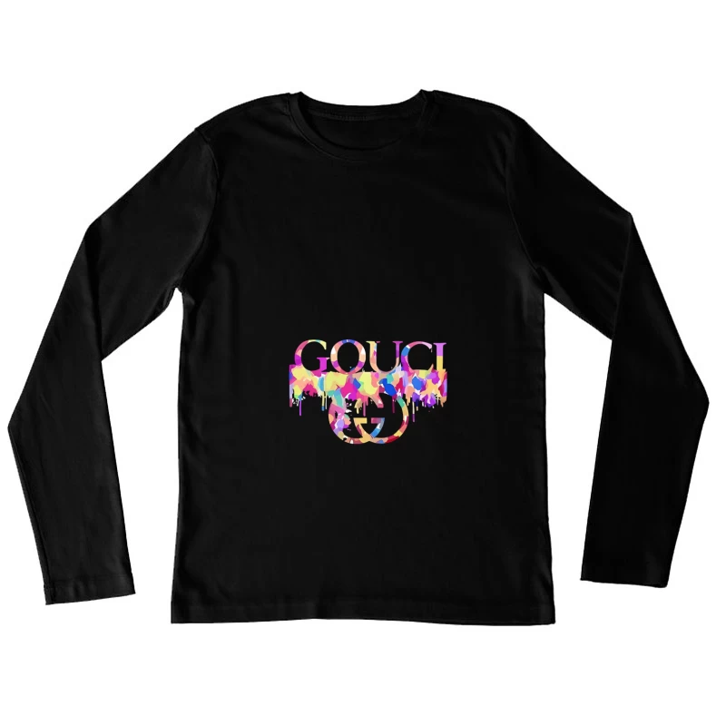 Bunte Spritzer auf Gouci Design Damen Langarm T-Shirt