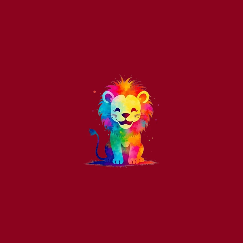 Colorful Cartoon Lion Illustration Coffee Mug