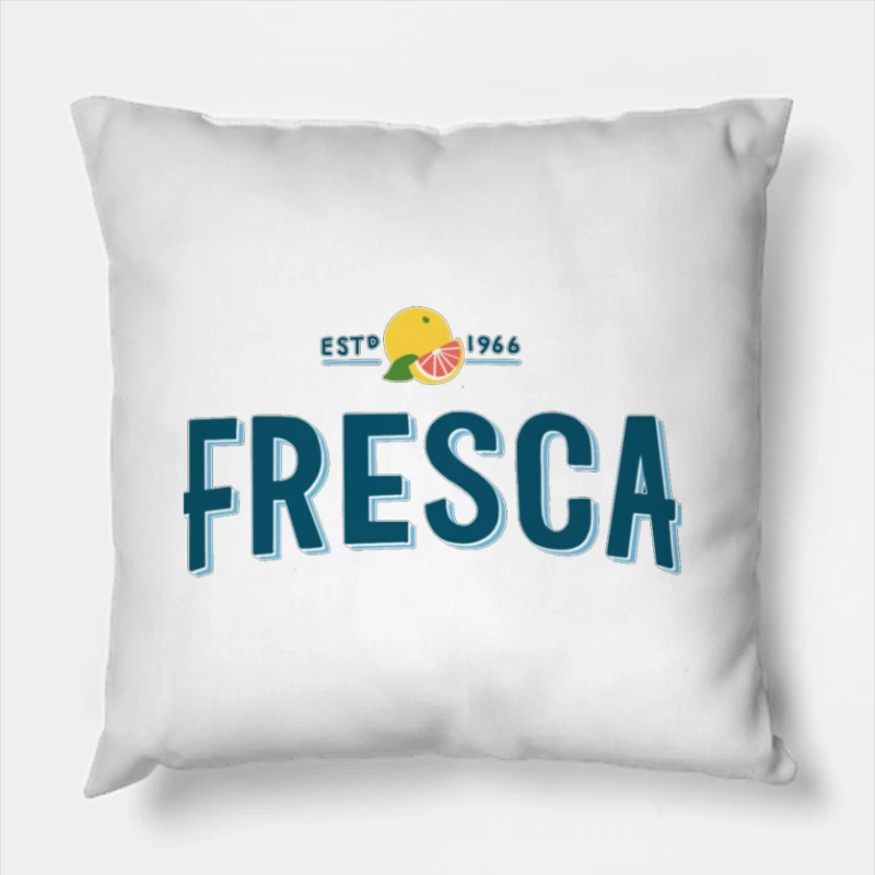 Vintage Fresca Soda Logo Design from 1966 Throw Pillow