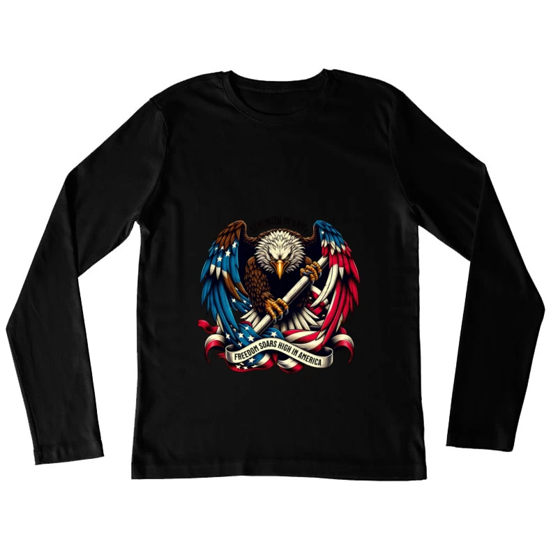 Adler und Freiheit in Amerika Damen Langarm T-Shirt