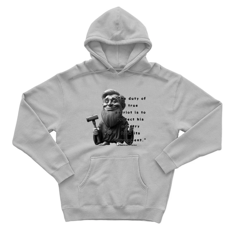 Political Gnome Meme with Thomas Paine Quote Male Pullover Hoodie