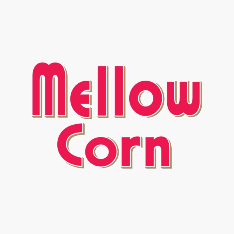 Retro Pink "Mellow Corn" Typography Logo Design Cotton Tote Bag