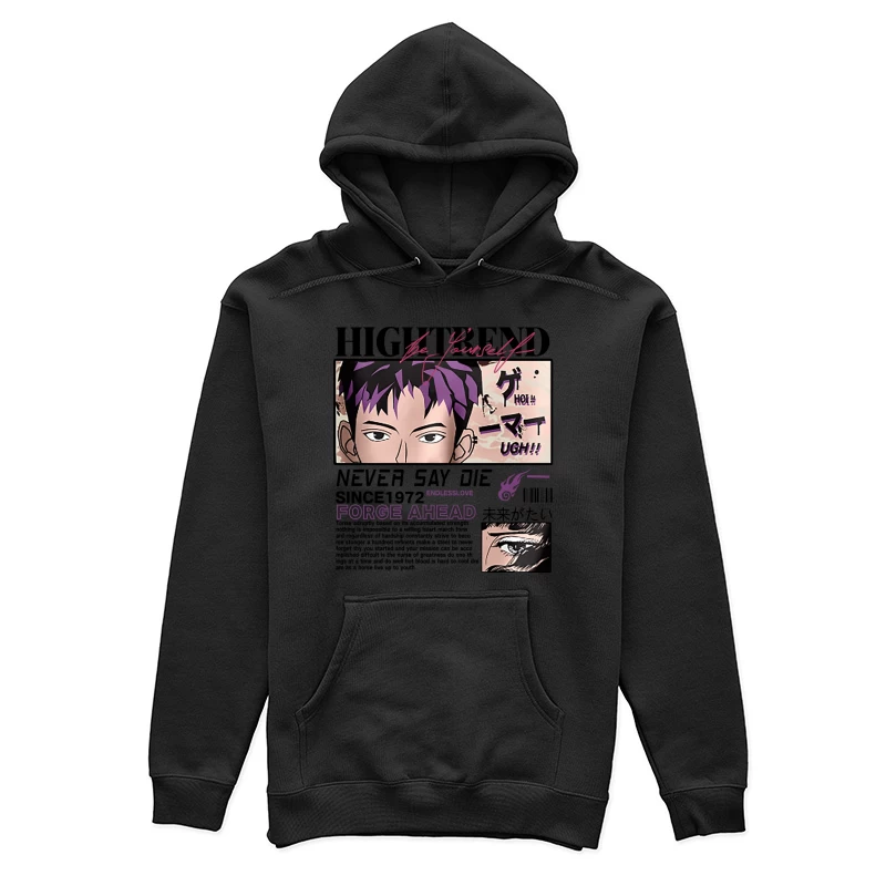 Anime Augen und Textkunst Damen Pullover Hoodie