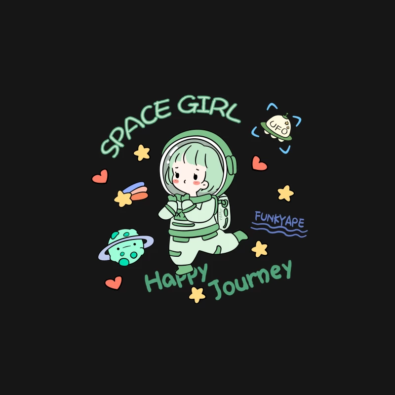 Fröhliche Reise mit Weltraummädchen Damen T-Shirt