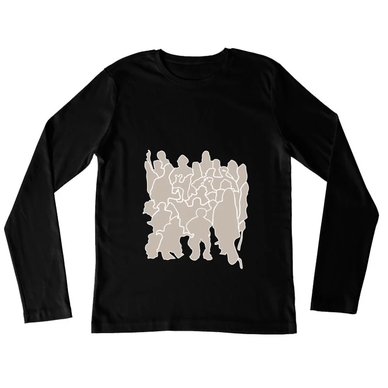 Gruppe von Menschen Silhouette Damen Langarm T-Shirt