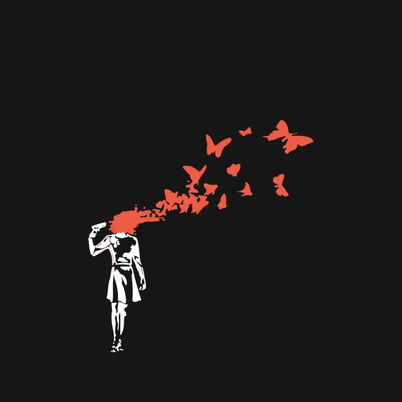 Banksy Headshot Butterfly Mouse Pad