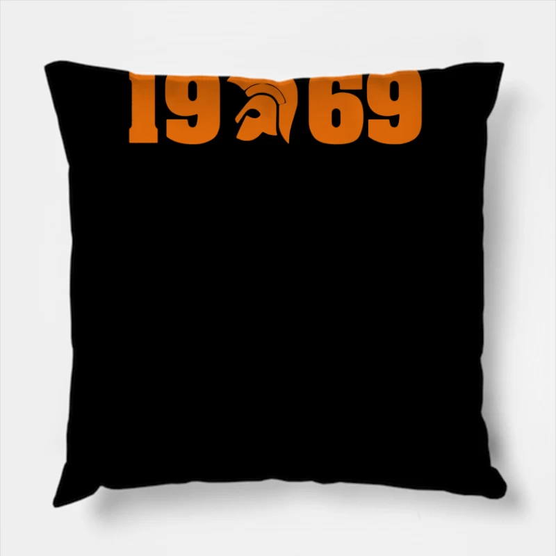 1969 Sports Logo Design Throw Pillow