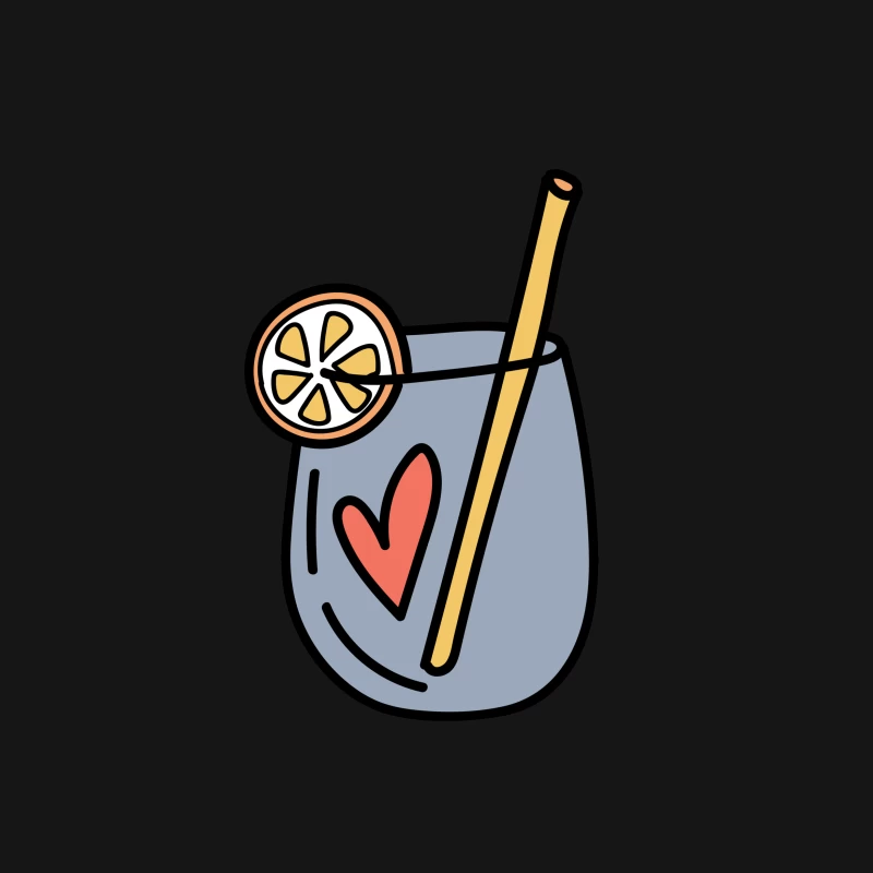 Verre décoratif avec cœur et tranche de citron Femme T-Shirt