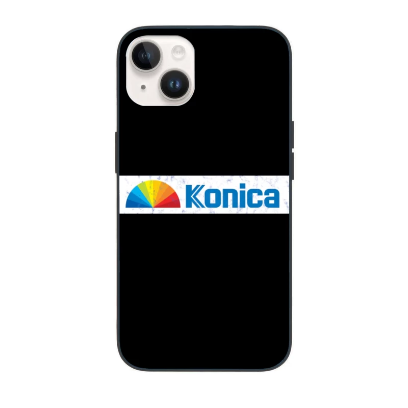 Konica Corporate Logo with Rainbow Semicircle Design iPhone Case