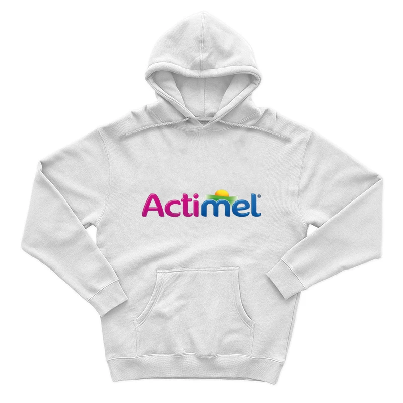 Actimel Dairy Brand Colorful Logo Design Male Pullover Hoodie