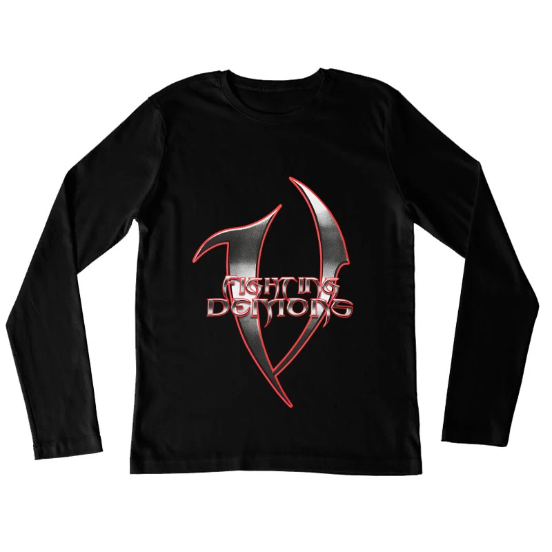 Fighting Demons Logo Design Damen Langarm T-Shirt