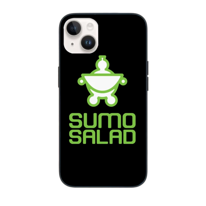 Green Minimalist Sumo Salad Restaurant Logo iPhone Case