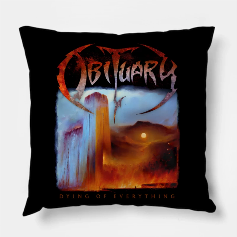 Obituary Dying of Everything Throw Pillow