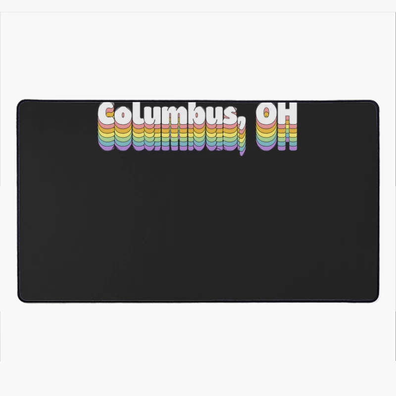 Columbus, OH  Retro Typography Design Desk Mat