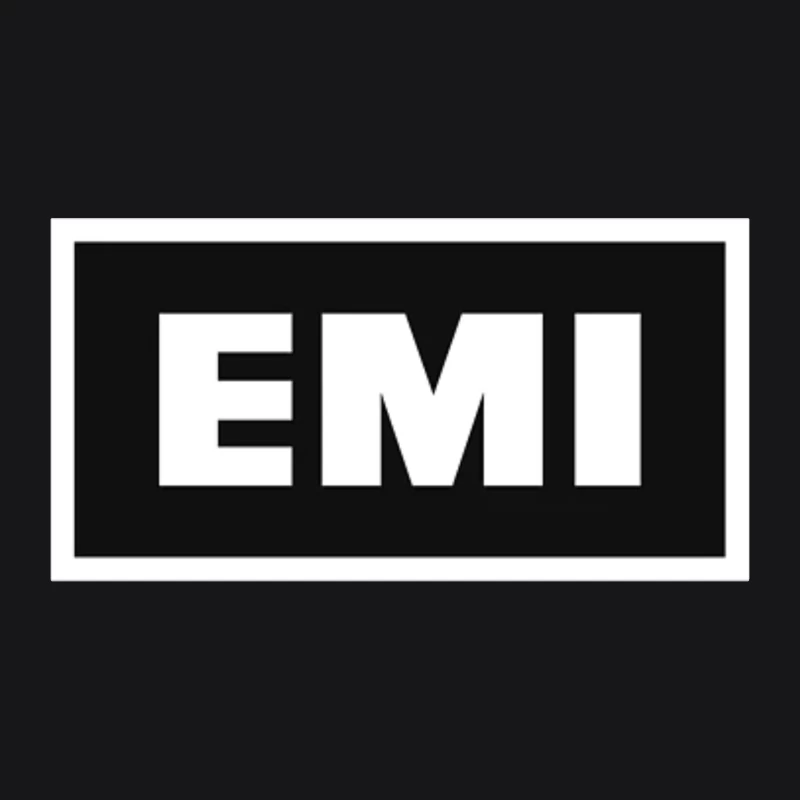 EMI: Iconic Music Industry Logo in Black and White Male Pullover Hoodie