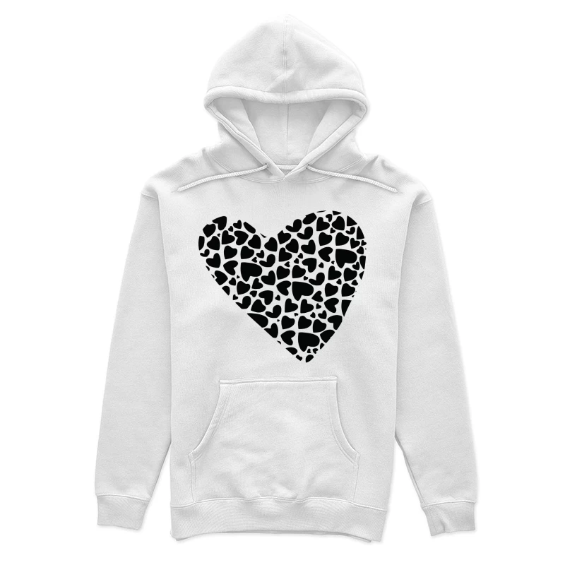 Cœur composé de petits cœurs noirs Femme Sweat à capuche