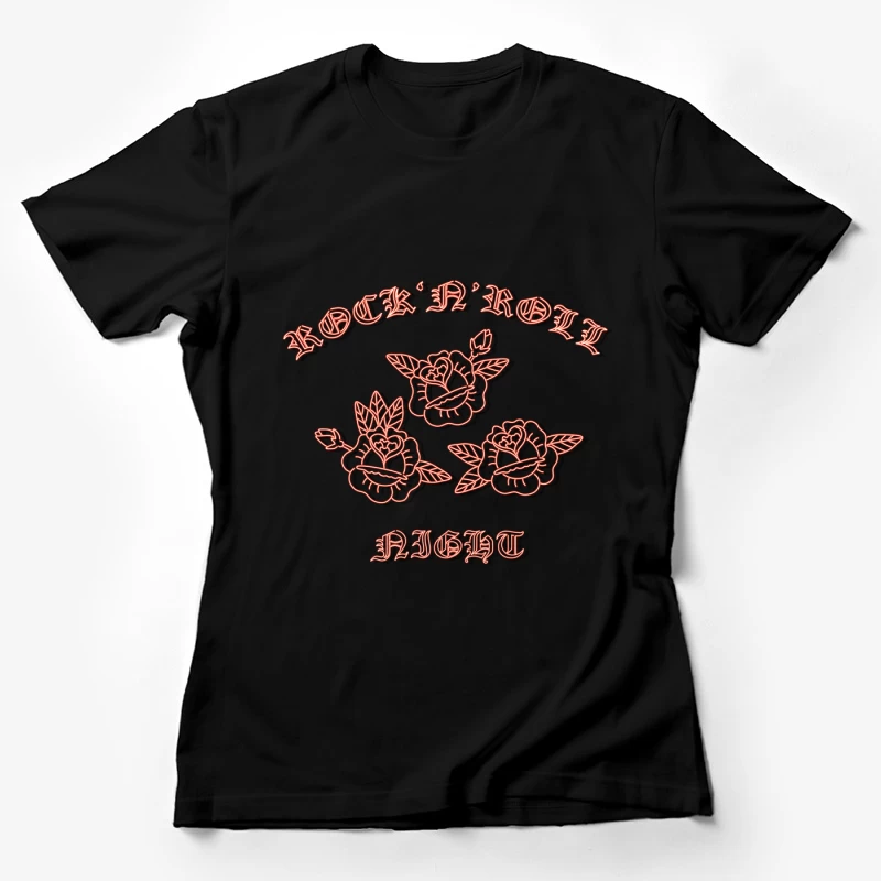 Nuit Rock'n'Roll avec Roses Femme T-Shirt