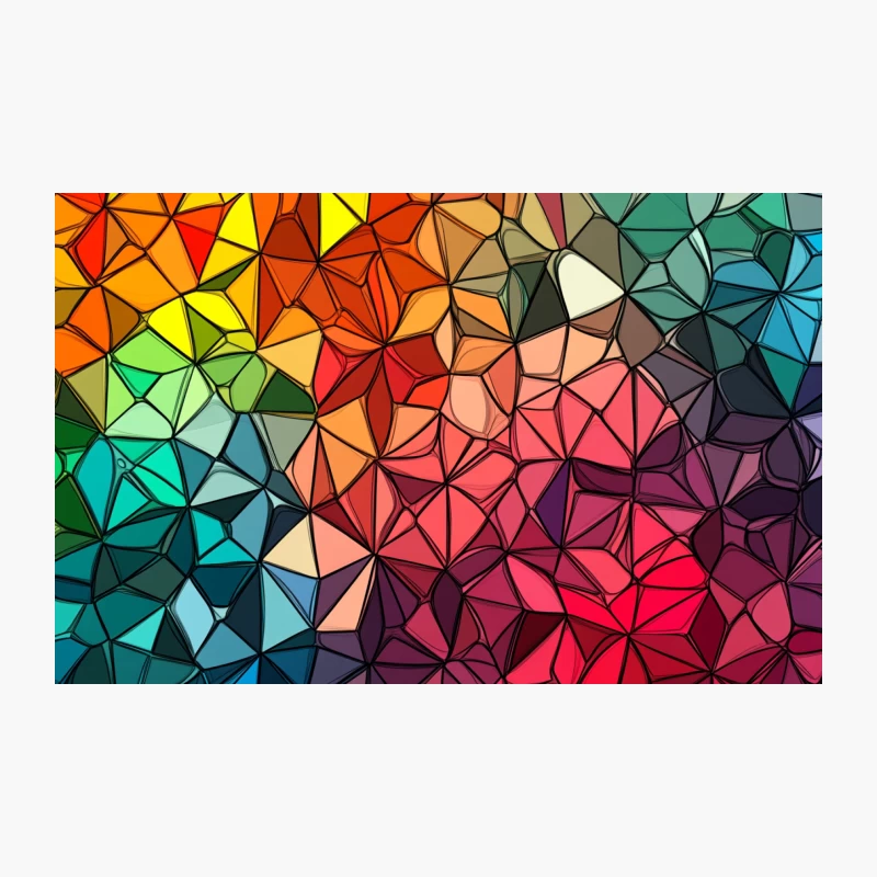 Vibrant Geometric Mosaic of Colorful Triangles Travel Mug