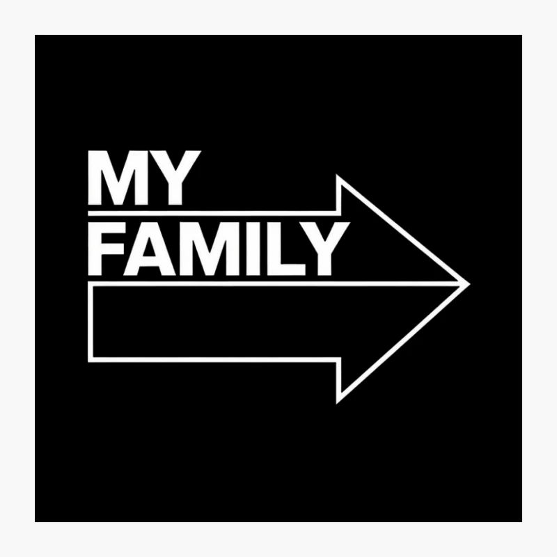 Simple White Arrow Design with "My Family" Text Pin