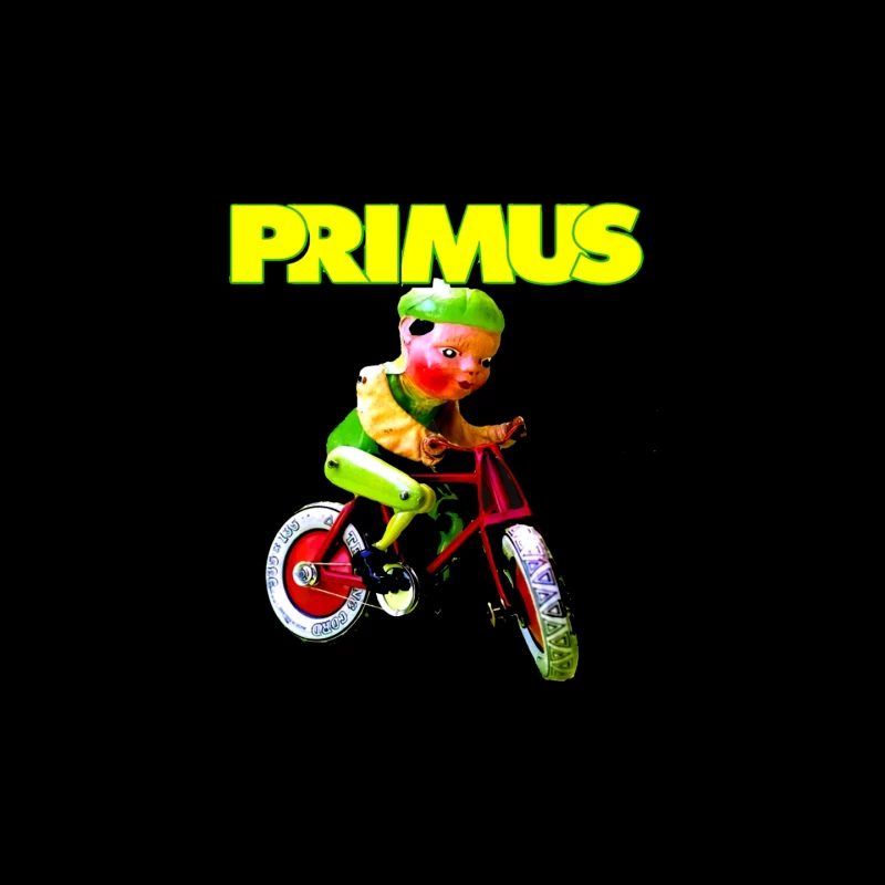 Primus Band Logo with Surreal Vintage Toy Bicycle Art Mouse Pad