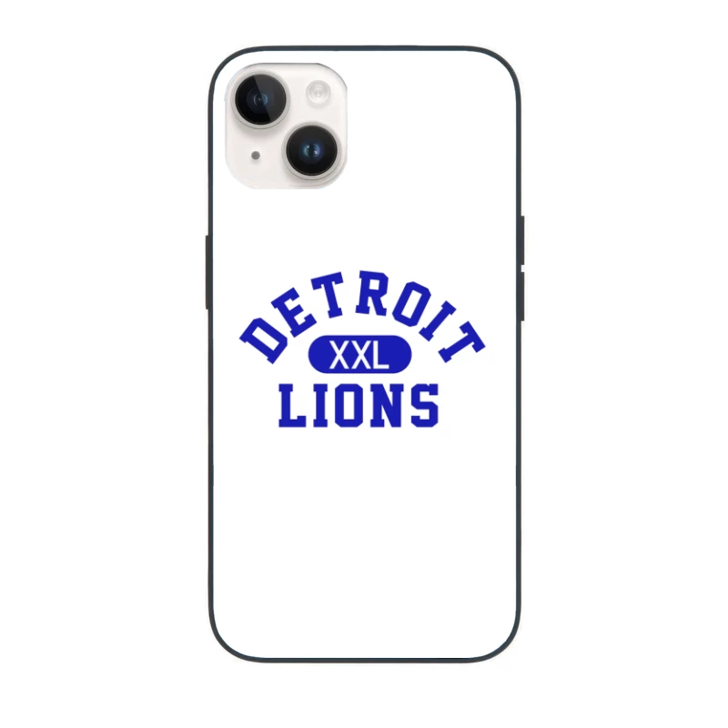 Detroit Lions XXL Sports Team Logo in Blue Typography iPhone Case