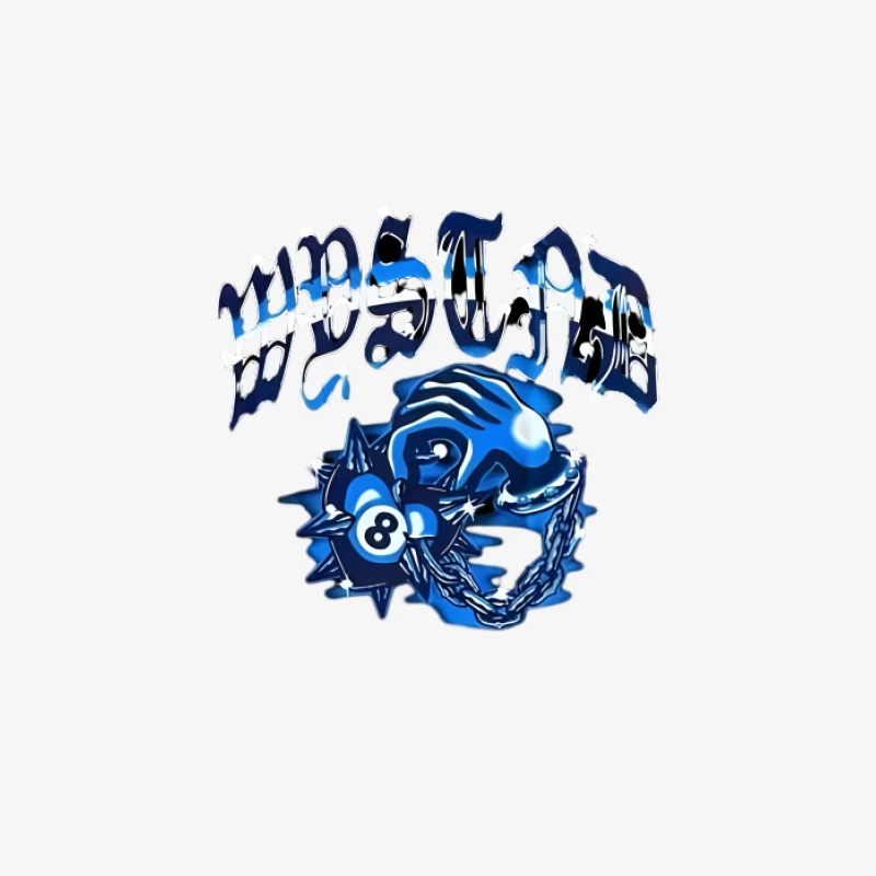 Style de la côte ouest avec main bleue et crâne Femme Sweat-shirt à enfiler