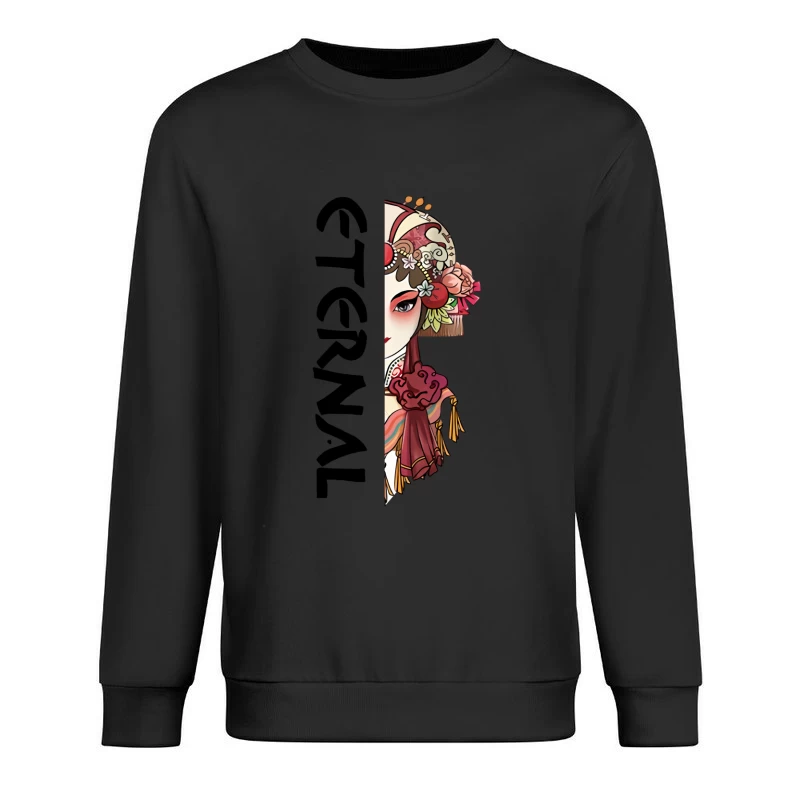 Traditionelle chinesische Opernmaske Illustration Herren Pullover Sweatshirt