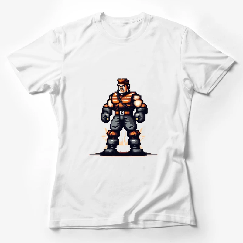 Retro Pixel Art Military Combat Hero Female T-Shirt