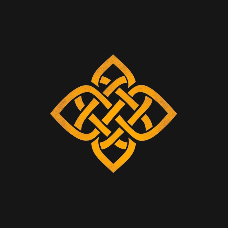 Interlaced Orange Celtic Knot Symbol Female Long Sleeve T-Shirt