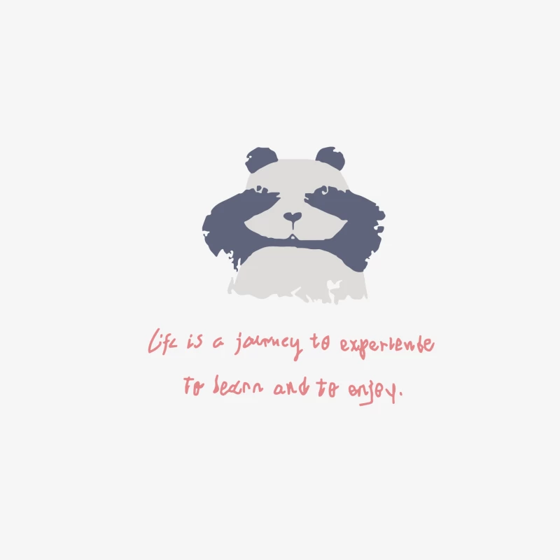 Panda-Grafik mit lebensbejahendem Zitat Herren Langarm T-Shirt