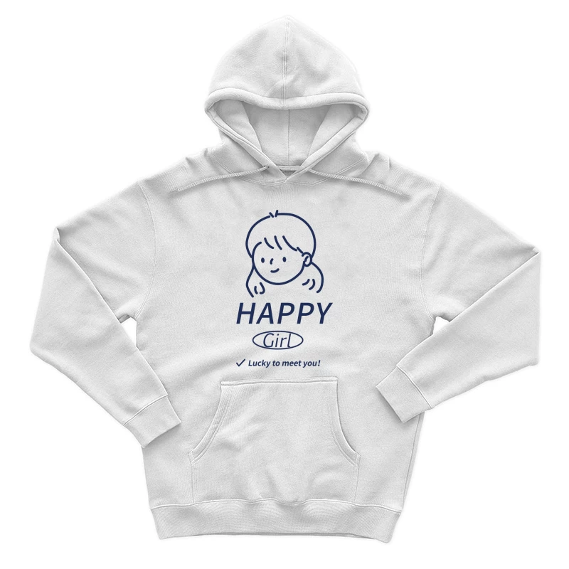 Fröhliches Mädchen Illustration Herren Pullover Hoodie