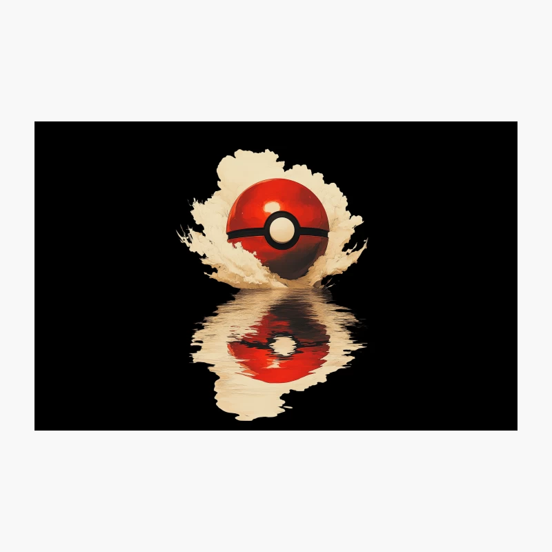 Artistic Pokeball Reflection in Water: Gaming Fantasy Travel Mug