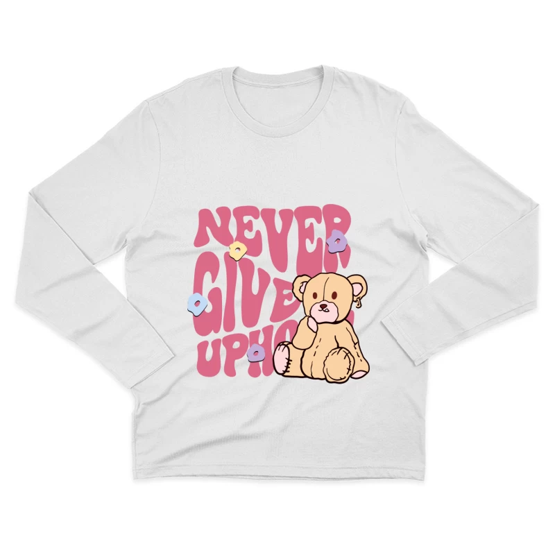 Niedlicher Bär mit Ermutigung Herren Langarm T-Shirt