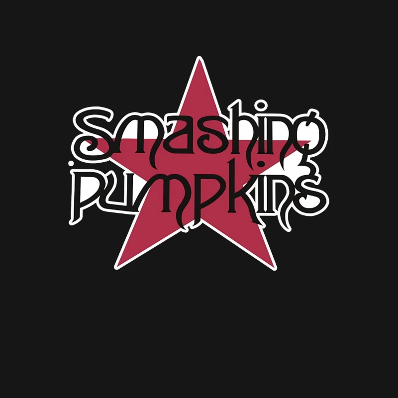 Smashing Pumpkins Alternative Rock Band Logo with Red Star Male T-Shirt