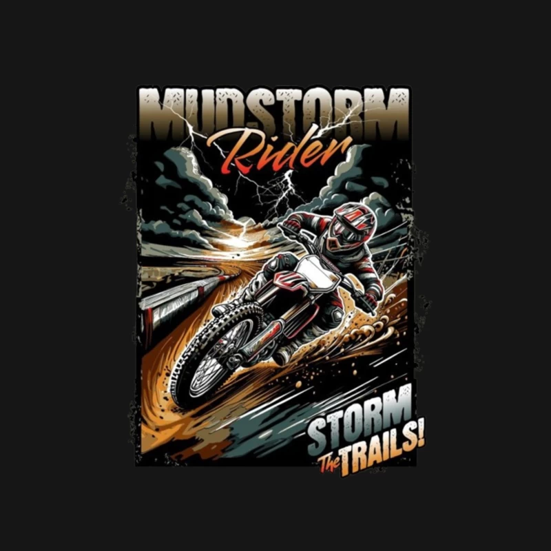 Mudstorm Rider: Extreme Off-Road Motorcycle Racing Through the Storm Female Long Sleeve T-Shirt