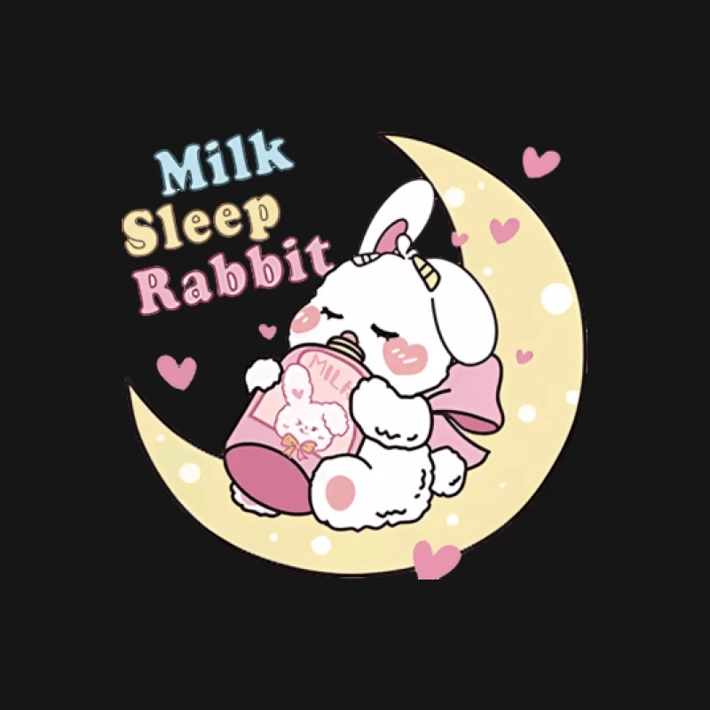 Schlafendes Kaninchen auf dem Mond mit Milchflasche Damen T-Shirt
