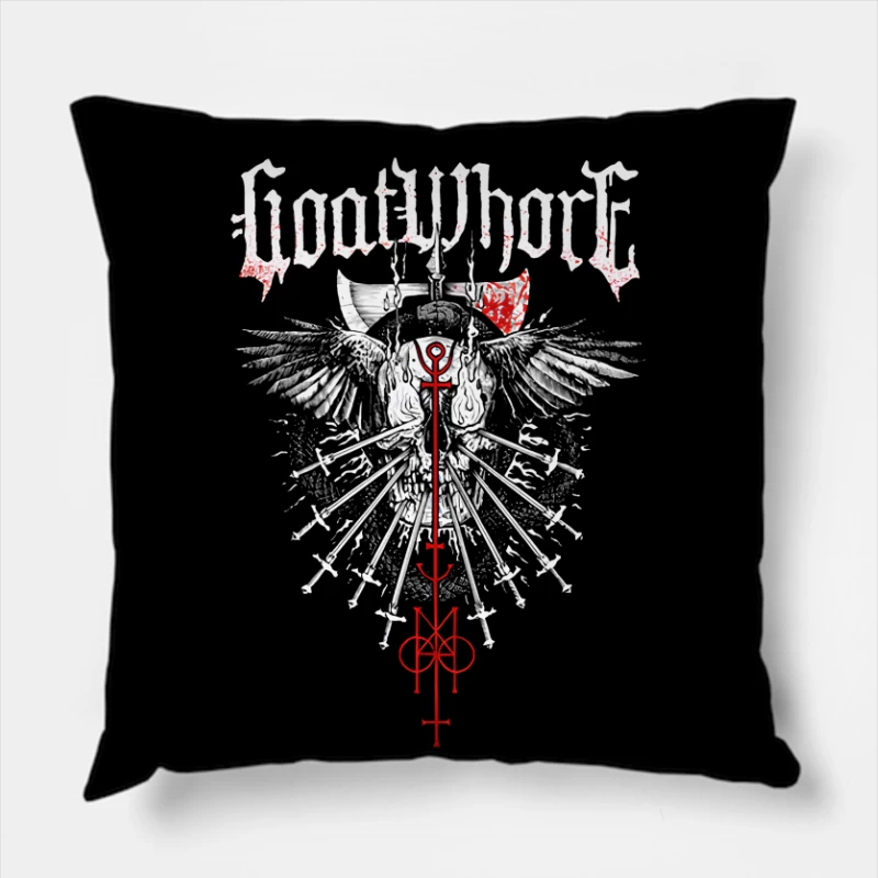 Goatwhore AUS Tour Throw Pillow