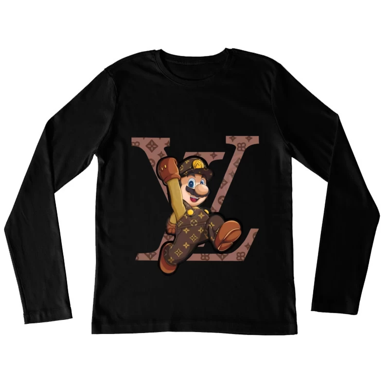 Designer-Mario Charakter Damen Langarm T-Shirt